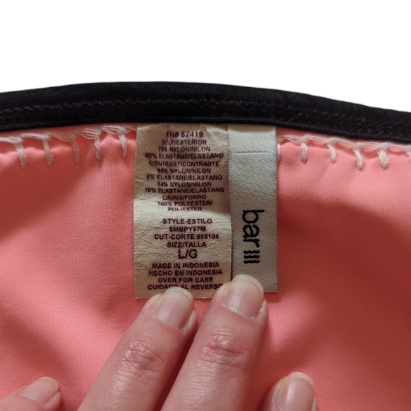 Bar III Stitched Bikini Bottoms - Salmon Pink - L - Picture 4 of 4